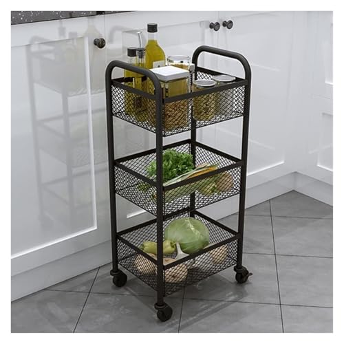 Orizer - Carrello portautensili a 3 livelli/4 ripiani, carrello portaoggetti estraibile per bagno e cucina, versatile scaffalatura Orizer, robusto ed elegante carrello mobile per uso domestico