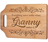 AceThrills Granny Gifts for Granny Christmas Gifts from Grandkids for Birthday, Christmas, Mothers Day - Engraved Bamboo Cutting Board 12.3'L x 8.7'W x 0.4'Th
