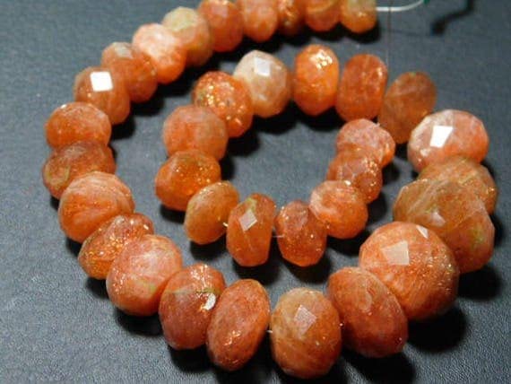 Sunstone Faceted Rondelles fil de 11.50 pouces pour bijoux en pierres