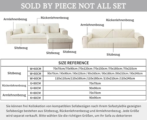 Sofa Überzug- für 1-4 Sitzer, Samt sofa überwurfdecke- mit Rutschfester Unterlage, Sofa überzug l form Sofa Cover Couch Überzug für Haushalte mit Hunden ,Verdicken Sofa Überzug Ecksofa für den Winter