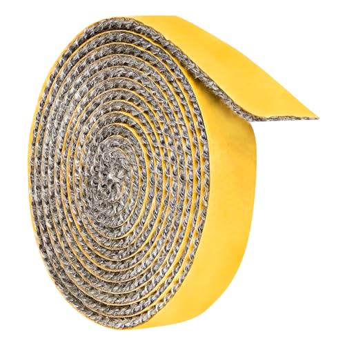 Xpieoyrm Guarnizione per stufa autoadesiva, 2mm x 15mm x 2m Camino Guarnizione Fibra di Vetro Resistente al Calore, Nastro Sigillante per Caminetti, per Sigillare e Isolare Termicamente