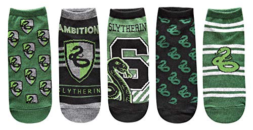 Harry Potter Slytherin Juniors/Womens 5 Pack Ankle Socks Size 4-10