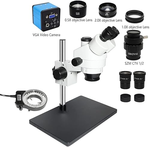 Miniatura 8 de Microscope Accessories Kit 38MP Compatible USB Microscopio Camera 35X-90X Simul-Focal Trinocular Stereo Microscope for Soldering PCB Jewelry Repair