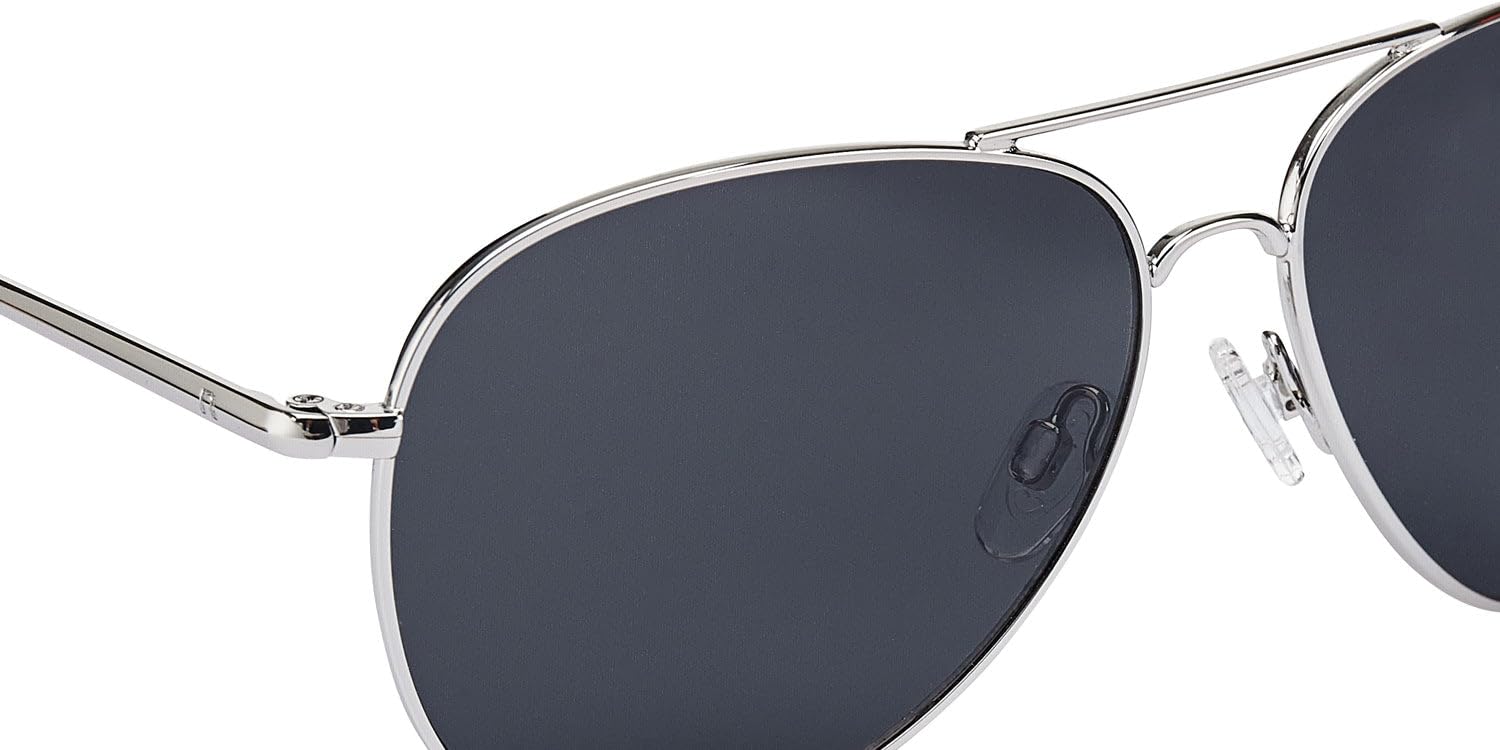 CLANDESTINE - Gafas de Sol Unisex - Colección Pilot - Modelo A10 - Montura de Acero Inoxidable Color Plata - Lentes Polarizado Antirreflejante de Color Plata - Protección UV 400-144x51mm