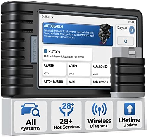 Obd2 Scanner Diagnostic Tool, TOPDON AD800BT Scan Tool (Lifetime Upate) with All Systems Diagnosis&28 Resets, TPMS/Injector Coding/EPB/BMS/ABS Bleeing/AutoVIN/Throttle/IMMO/ABS (Wireless)