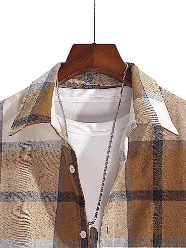 Floerns Men's Plaid Flannel Shirts Long Sleeve Regular Fit Button Down Causal Shirts3