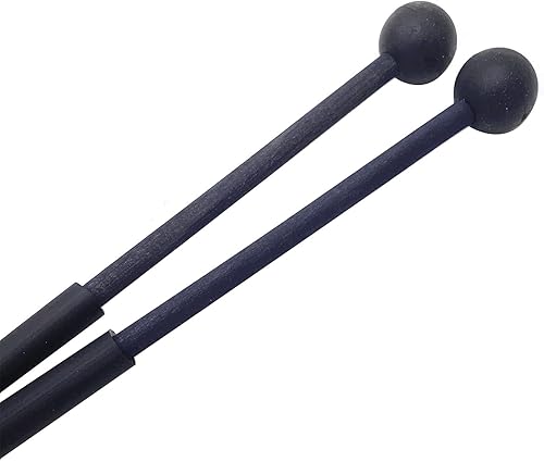 Miniatura 2 de 1 par de palitos de xilófono de goma de 9 pulgadas, mazos de percusión para Glockenspiel, xilófono, timbre, madera y campanas (negro)