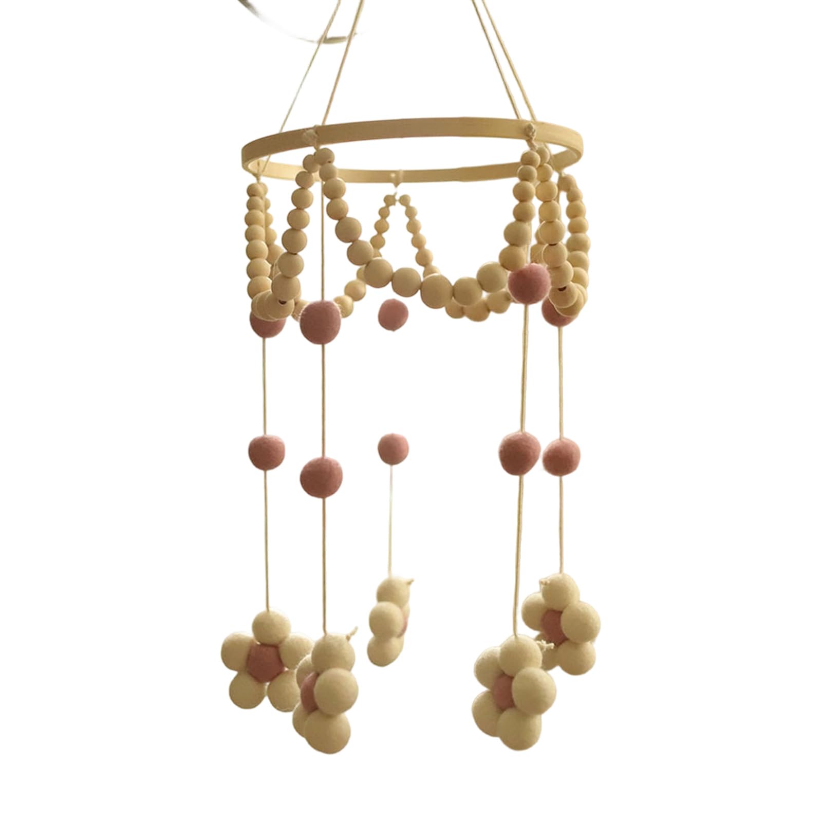 alloneslife Creative Felt Wind Chimes Mobile Crib Jewelry Pendant Toy Nursery Decor Crib Mobile Boy Girl Felt Flower
