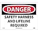 DANGER, SAFETY HARNESS AND LIFELINE REQUIRED, 10X14, PS VINYL (7 Pack)