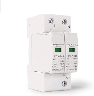 2P AC SPD Surge Protective Device 40KA 60KA 220V 385V House Lightning Protector Solar Low-Voltage Arrester(220V 20-40KA)
