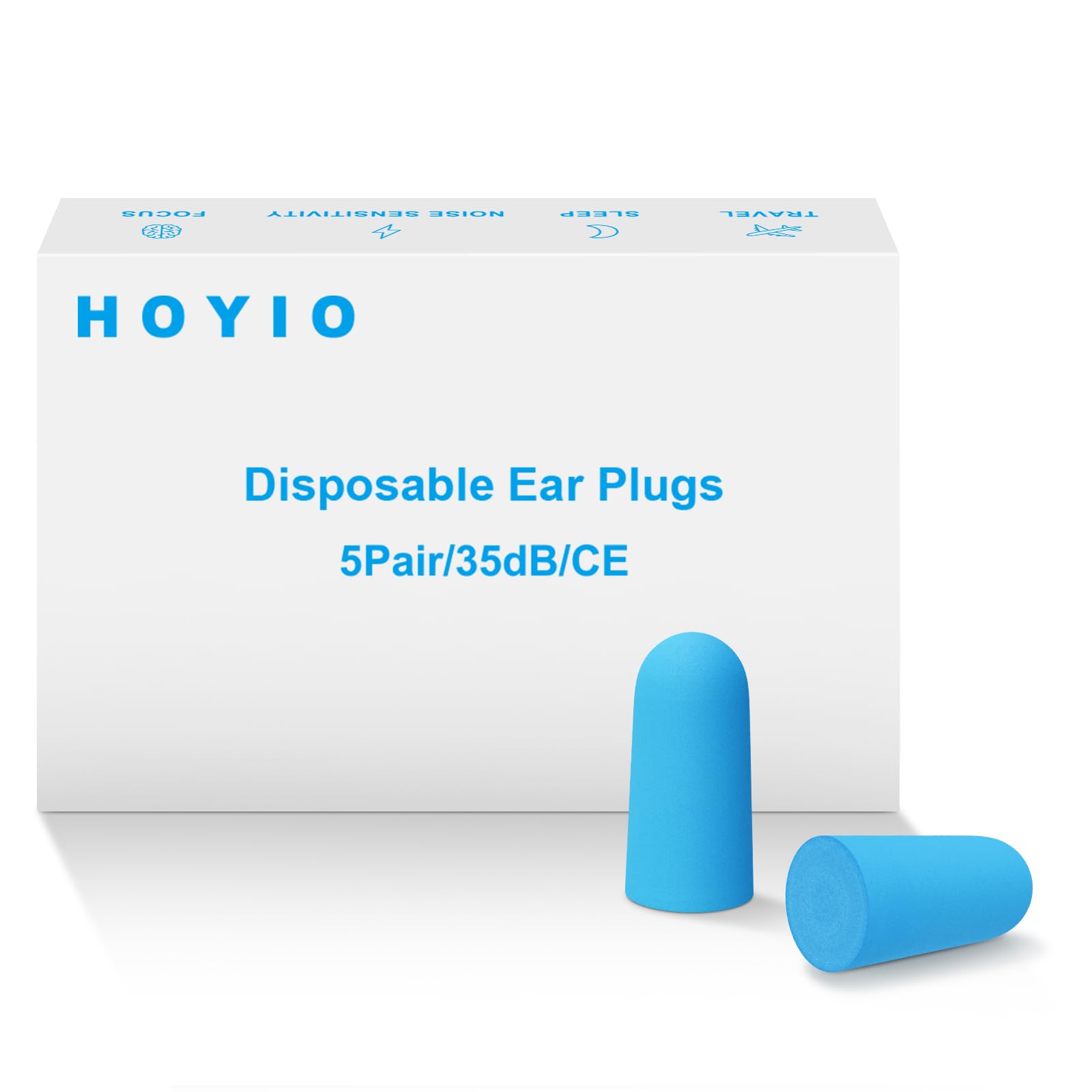 Foam Ear Plug for Sleeping, HOYIO 5 Pair 35dB Soft Earplugs for Noise Cancelling Hearing P...