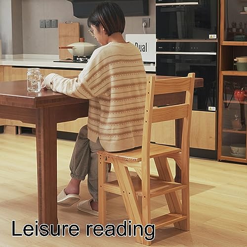 Escalera plegable de madera para biblioteca: ahorre espacio con estilo 7
