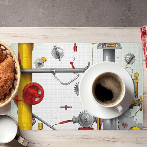 Sets de table lin synthétique résistants chaleur lavables pour table cuisine - 8