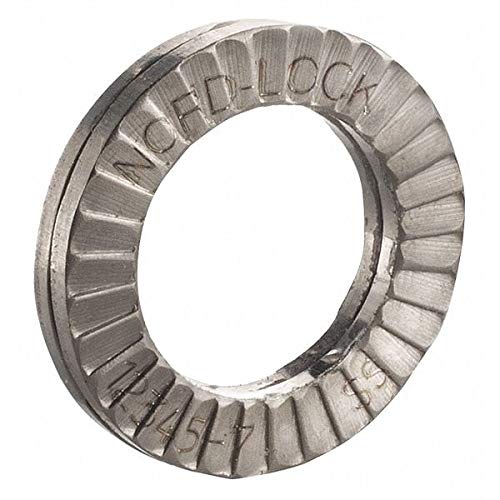 M18 x 29 mm OD 316 Stainless Steel Plain Finish Lock Washers, 100 pk.