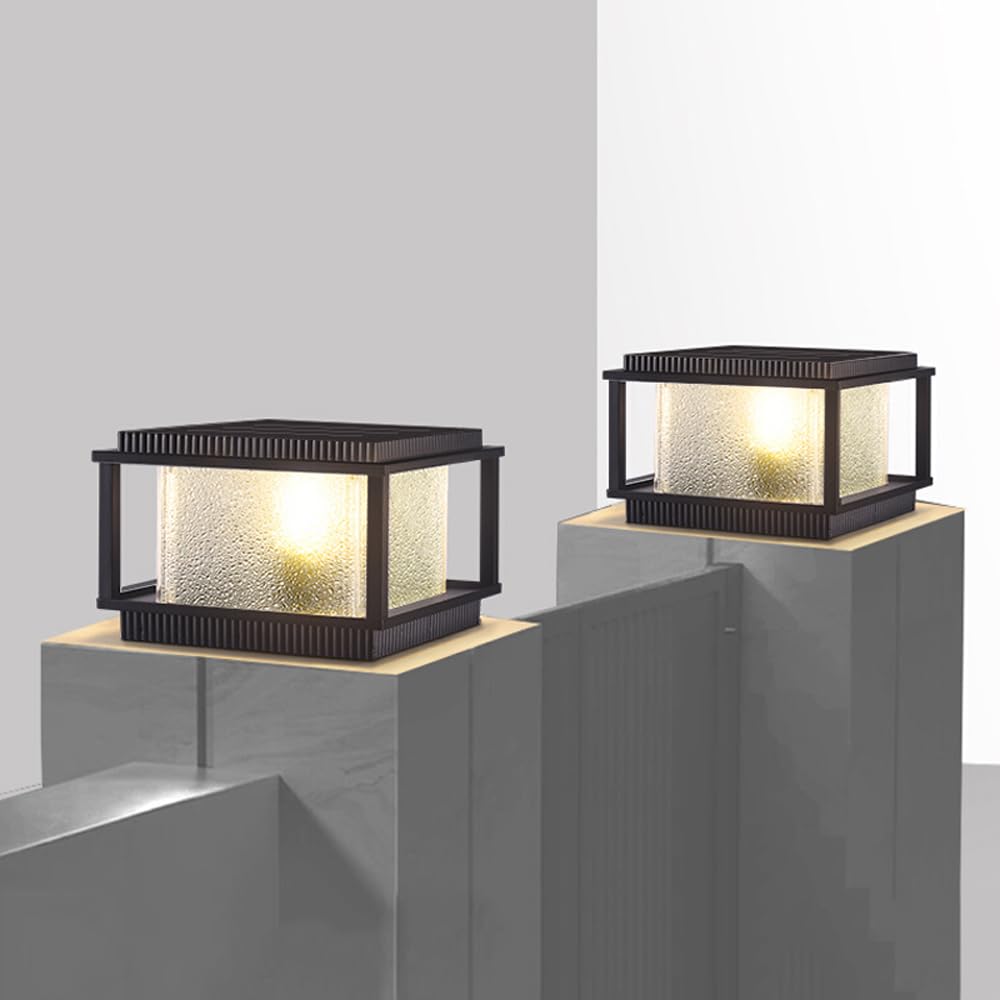 Luci da esterno energia słoneczna, iluminazione esterna, luce solare, nowoczesna lampa a colonna per patio, lampada a pilastro con telecomando, apparecchio di illuminazione a LED pe