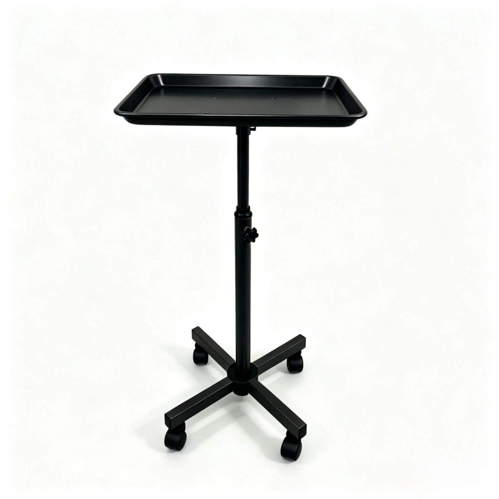Salon Tray Cart Mobile Height Adjustable Salon Tray Portable Service Cart for Nail Technicians, Skin-Art Artists, Beauty Parlors Black-image-22