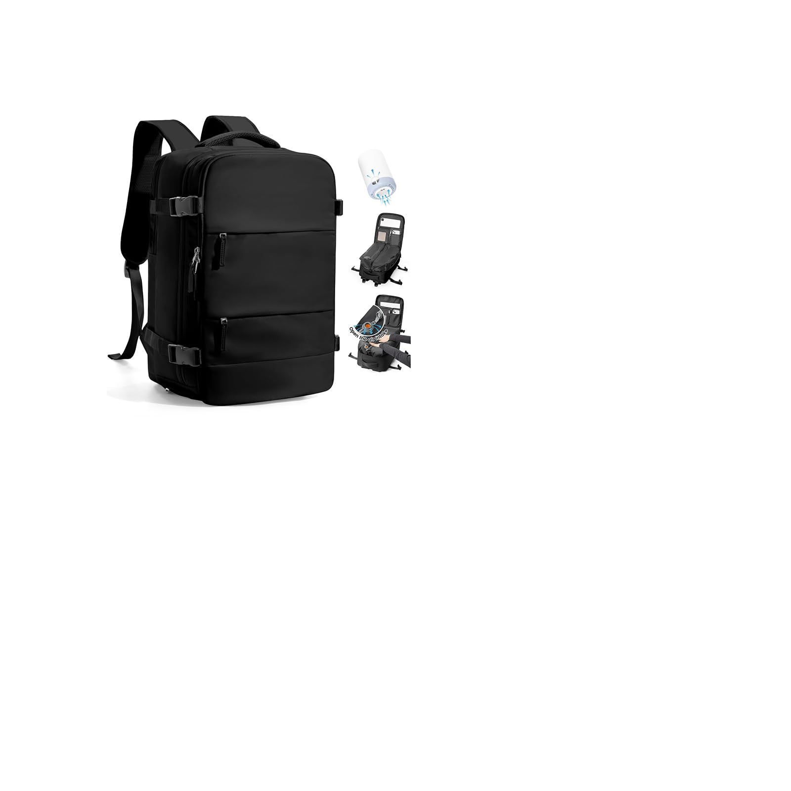 SZLX Zaino Ryanair 40x30x20 Sottovuoto con Pompa Zaino Ryanair 40x20x25 Donna Zaino da Viaggio Wizzair Bagaglio a Mano Uomo per Laptop da 14 Pollici Borse da Cabina 45x36x20 Easyjet con Porta Scarpe