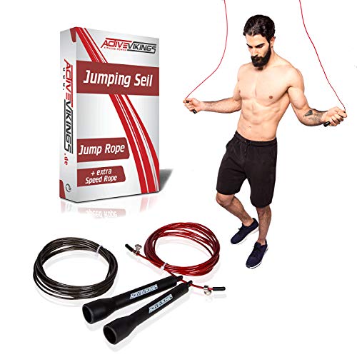 ActiveVikings Springseil Ideal für Fitness, Ausdauer & Abnehmen | Boxen, MMA, Fitnesskurse, Crossfit, Intervalltraining