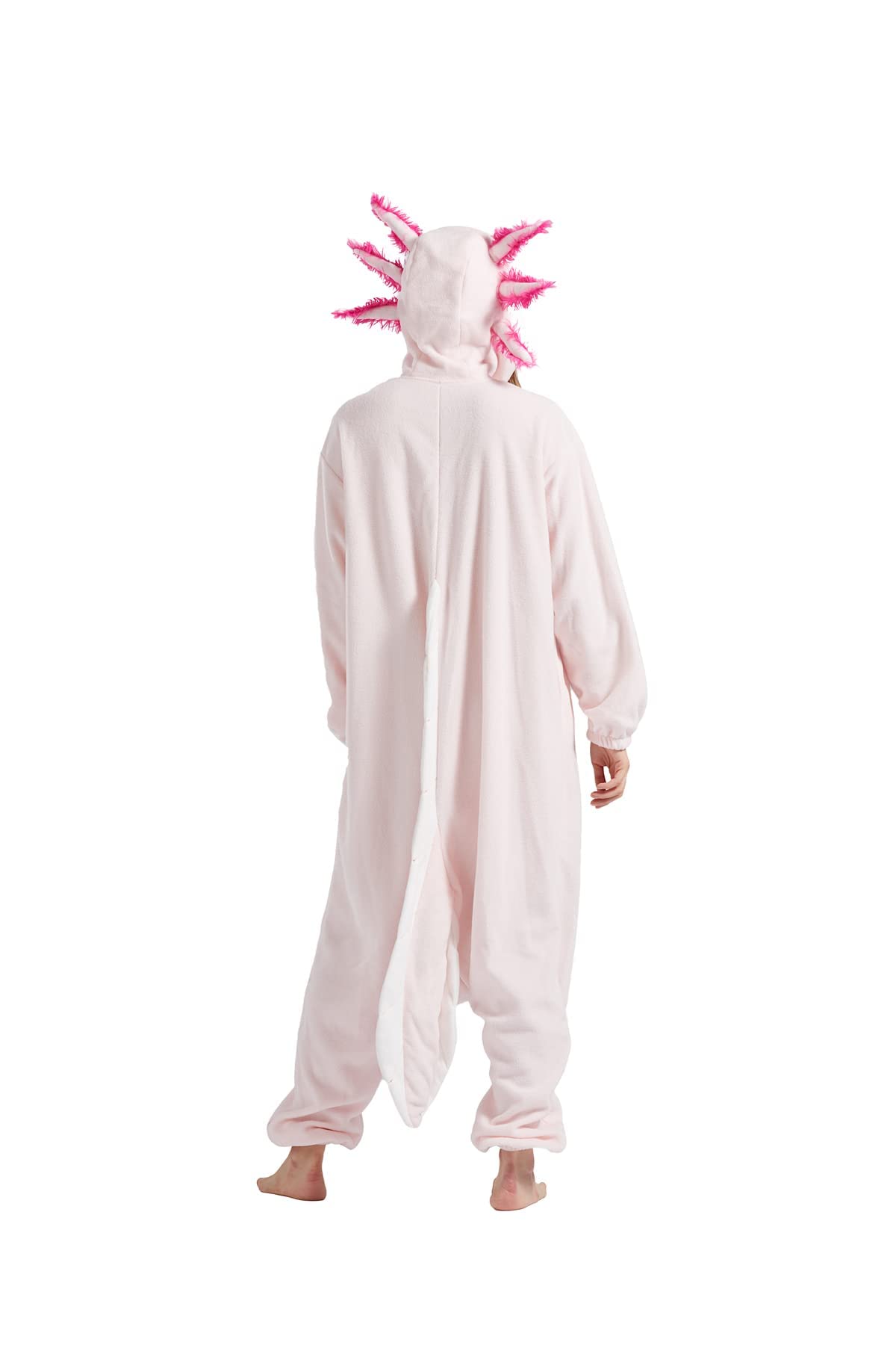 Hstyle Unisex Dorosły Onesie Anime Kigurumi Kostium Cosplay Zwierzęta Piżama Z Kapturem Bielizna nocna, Axolotl, L