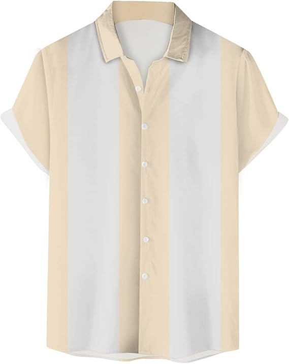 LCMTWX Mens Short Sleeve Button Down Shirts Mens Fashion and Leisure Color Matching Lapel Button Half Short Sleeve Shirts