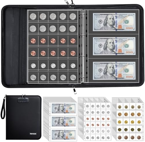 Coin Collection Album for Collectors with Lock, 400 Pockets Firep...