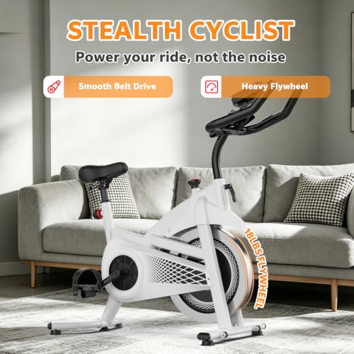 Image of Exercise Bike Stationary Bike Indoor Cycling Bicycle for Home Gym Spinning Bike 300 lbs Weight Capacity Adjustable Seat /Handlebar for Office Cardio Workout