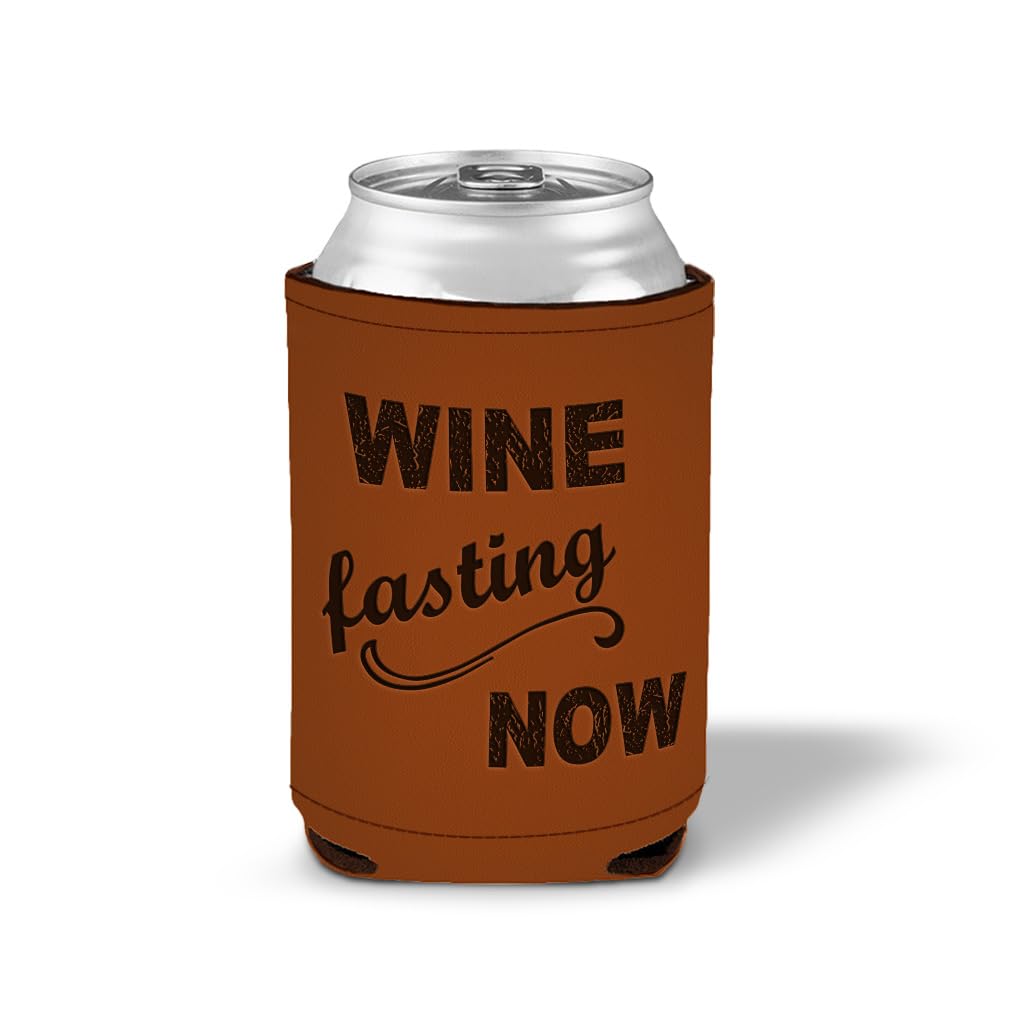 Style In Print Leatherette Beer Cuzzi Can Sleeve Wine Fasting Now Inspiration & Motivation Engraved Can Cover Beverage Cooler Caramel, LKOOZ_KHED010_CA
