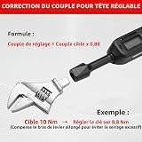 LLAVETOR Set di chiavi dinamometriche regolabili digitali, chiave dinamometrica digitale da 3/8", ampia gamma 3-135 Nm, precisione ± 2%, con display LCD per riparazione auto e moto - 2