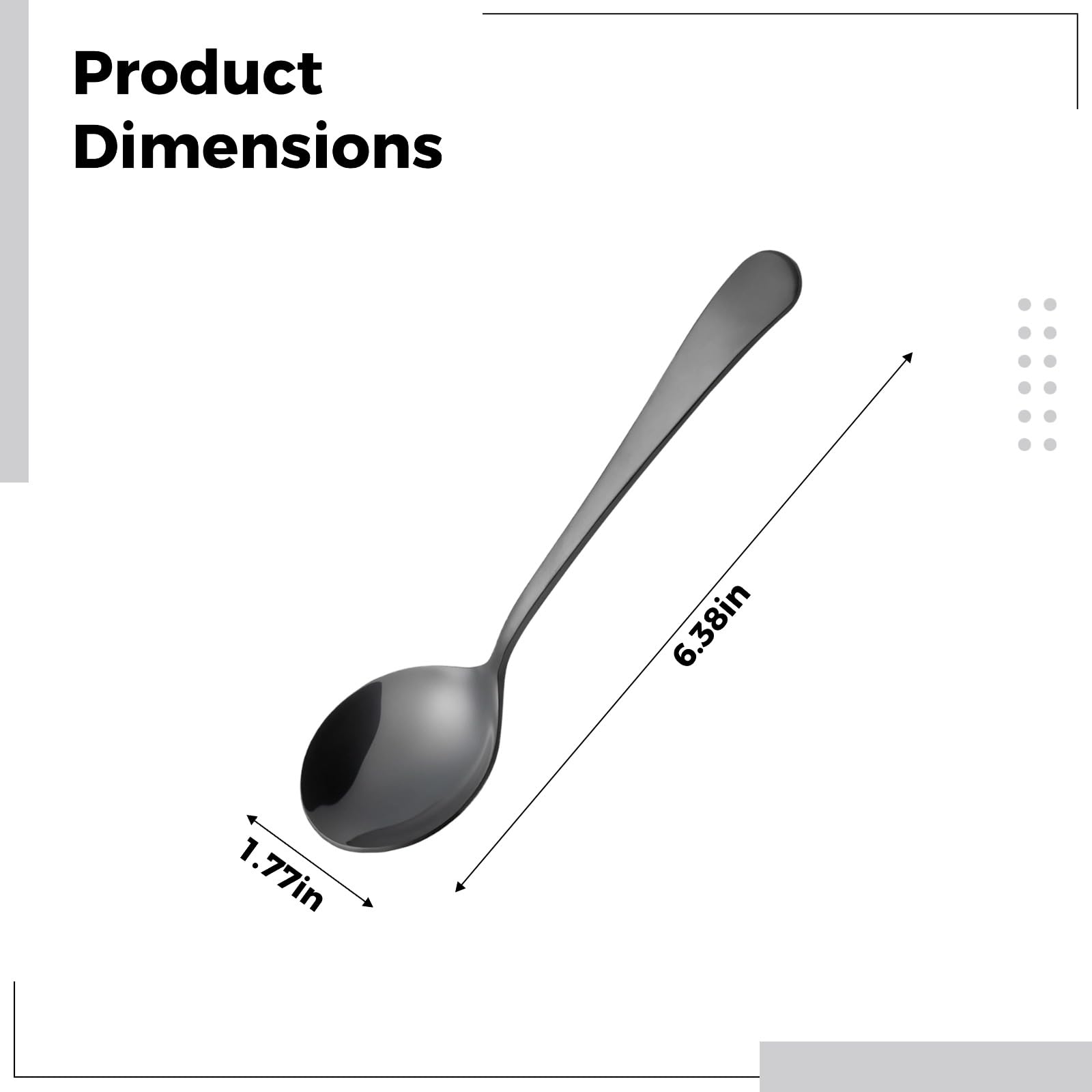 Lot de 2 cuillères de coffee cupping, 16,2 cm en acier inoxydable 304 avec revêtement noir, cuillère à café pour torréfacteurs, nettoyage facile, poids de 50 g