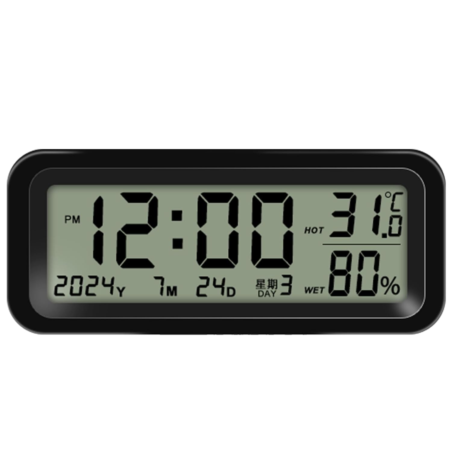 Solar Car Clocks for Dashboard Digital LCD Clock Date Week Temperature Time Display Clocks Backlight Car Dashboard