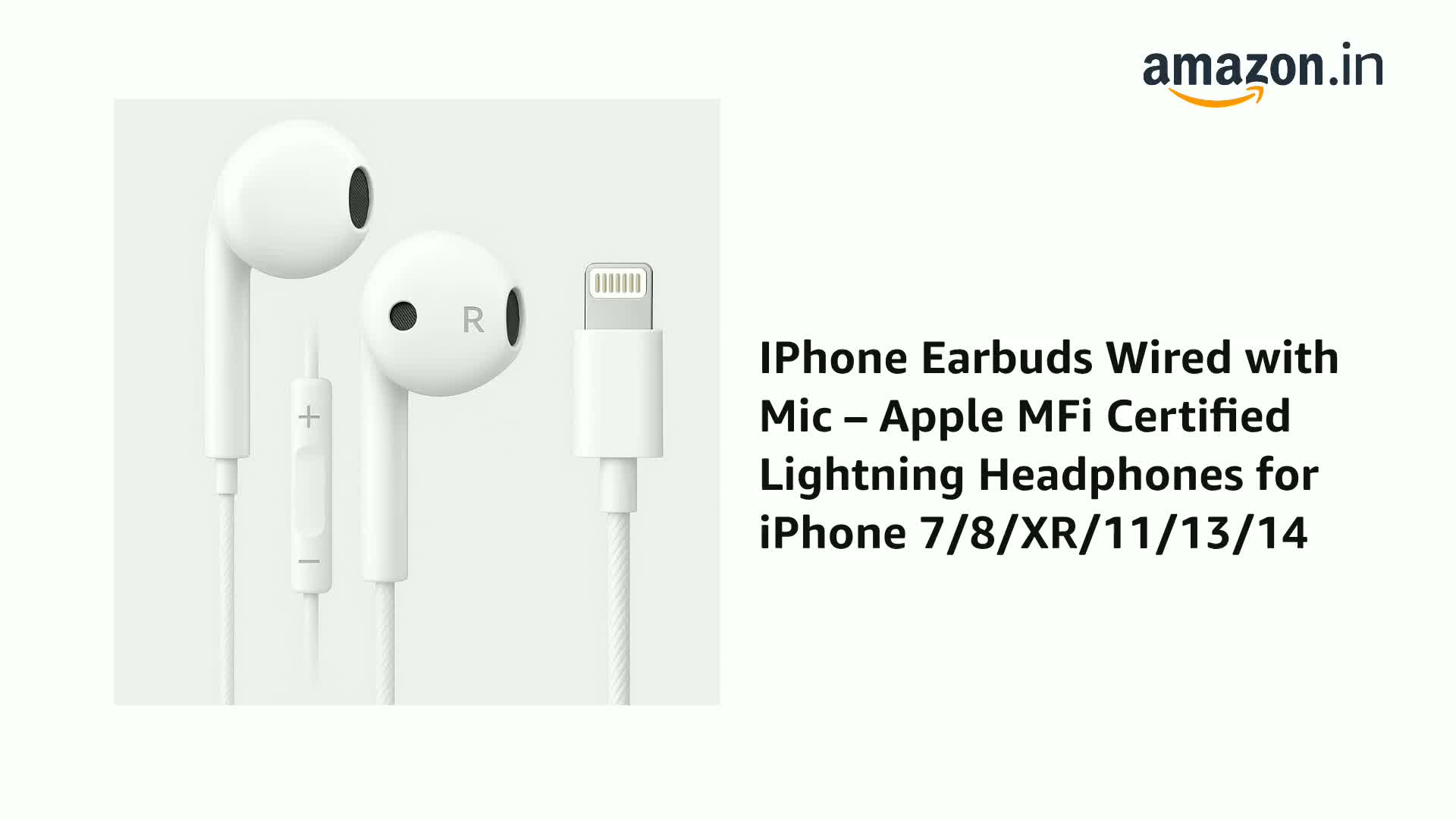 iPhone Earbuds Wired with Mic – Apple MFi Certified