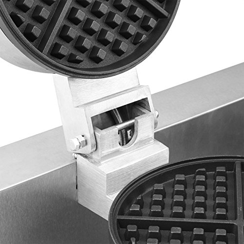 Foodking Waffle Baker Waffle Iron Waffle Maker Electric Waffle Maker 2 Plates Round Belgian 2400W For Commercial Home Use (Double Plates) #TOP7