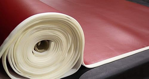 Miniatura 4 de The Yard Boat Auto - Tela de tapicería de vinilo marino con respaldo de espuma de 14 pulgadas, color rojo medio, 54 pulgadas de ancho