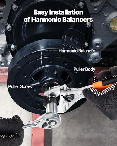 Image of VEVOR Harmonic Balancer Puller Removal & Install Tool Kit, All-Steel Harmonic Balancer Installer Set Tool Kit for Removing and Installing of Balancers, Flywheels, Crankshaft Pulleys, Steering Wheels
