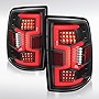 Autozensation Compatible with 2019-2022 Dodge Ram 2500/3500 Black Housing Clear Lens Tail Lights with Fiber Optic Sequential LED Turn Signal Lights