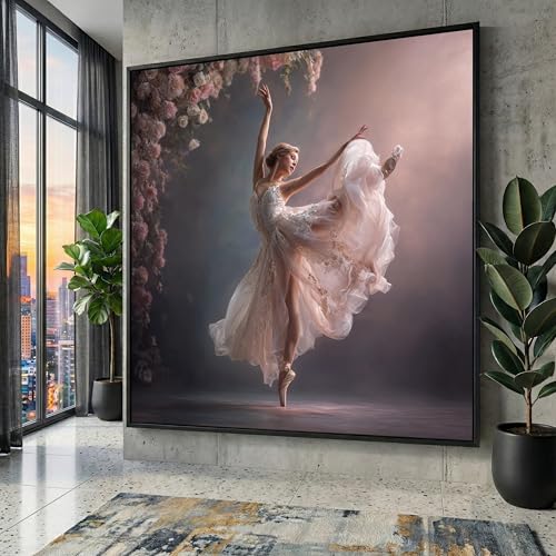 Tableau de danseuse aux fleurs douces pour un salon cosy