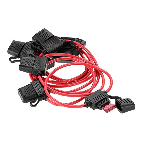 Yorten 10pcs DC 12V 40A lâmina padrão embutido porta fusível à prova de respingos para bicicleta de