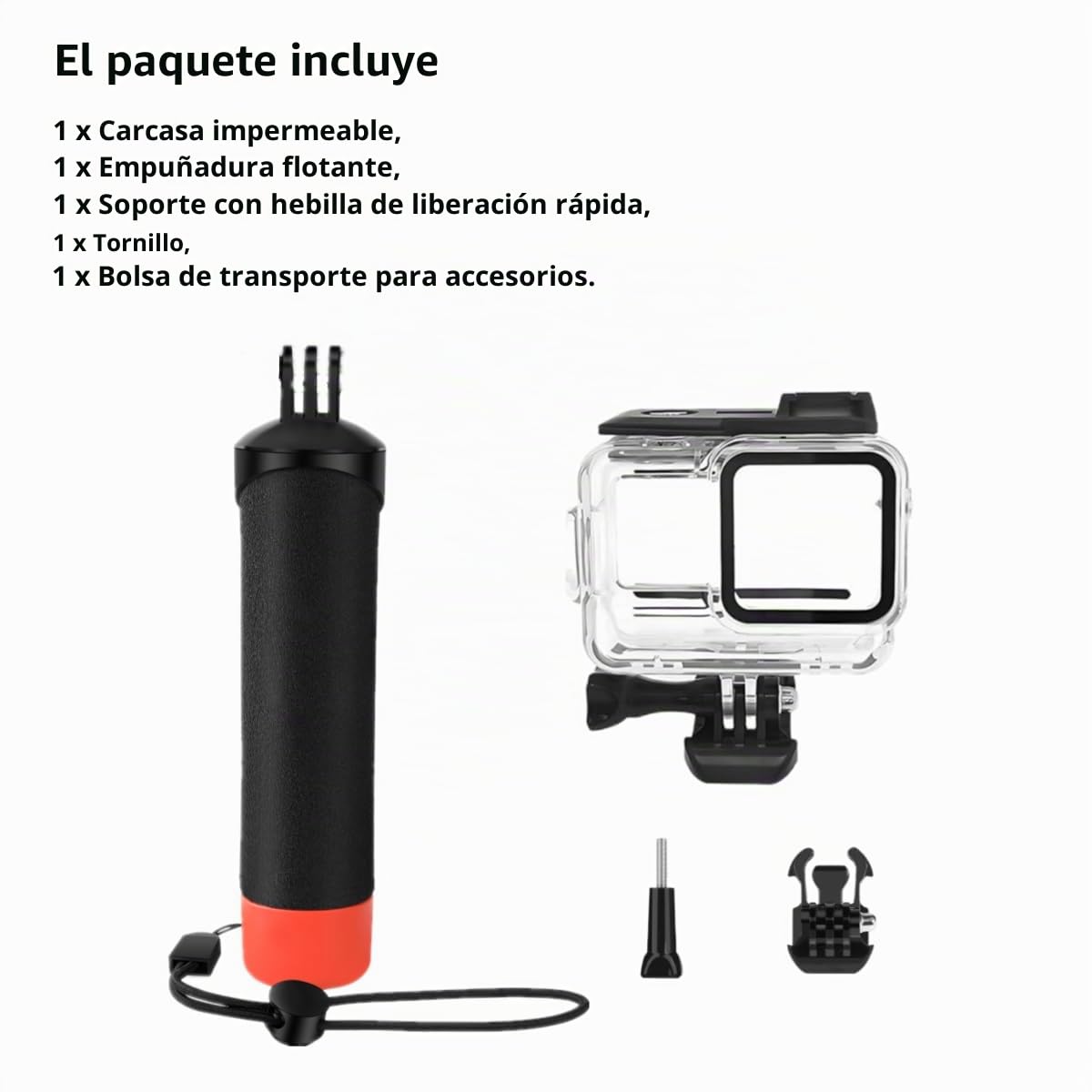 Funda impermeable y agarre flotante compatible con Insta360 Ace Pro, carcasa protectora de buceo submarino con accesorios de soporte para Insta360 Ace Pro