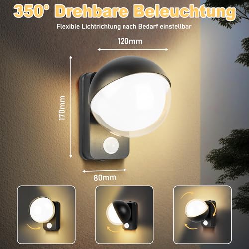 Applique extérieure LED 18W blanc chaud 3000K avec faisceau réglable - 2