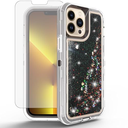 Coque iPhone 13 Pro Max Asuwish silicone paillettes transparent avec écran