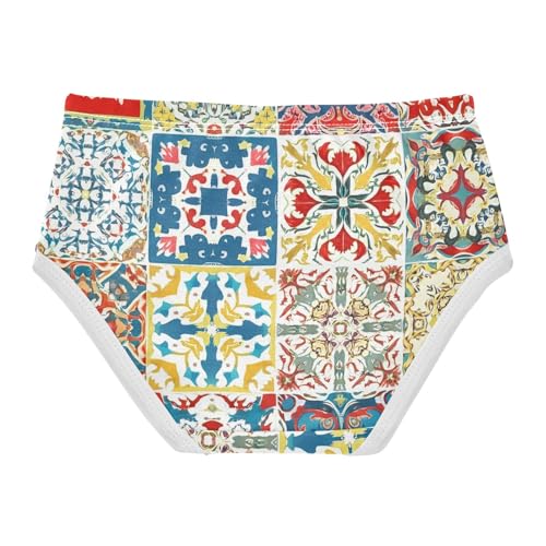 Cotton Girls Underwear Toddler Vintage Colorful Floral Geometric Girl Panties Cute Fancy Kids Undies Briefs 2t2