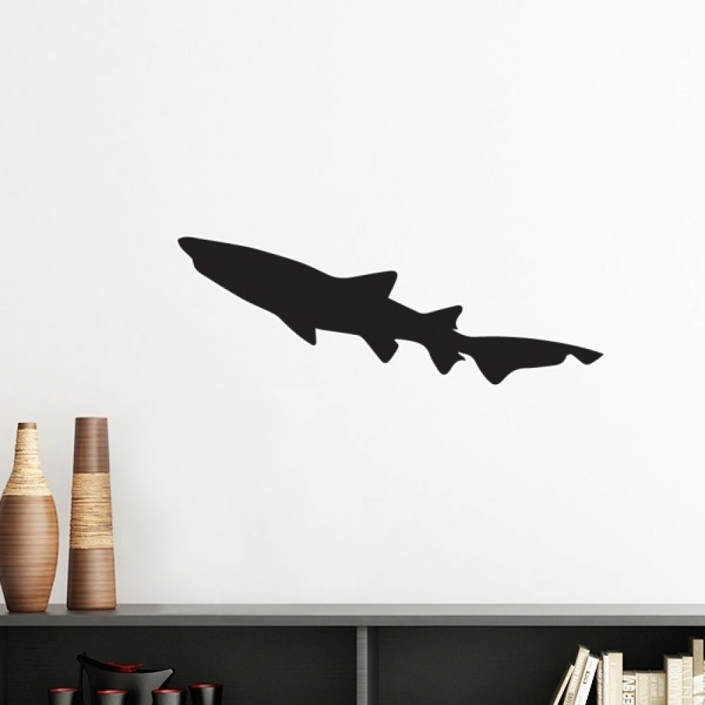 Sticker poisson silhouette rose de 50cm amovible pour decoration murale de chambre
