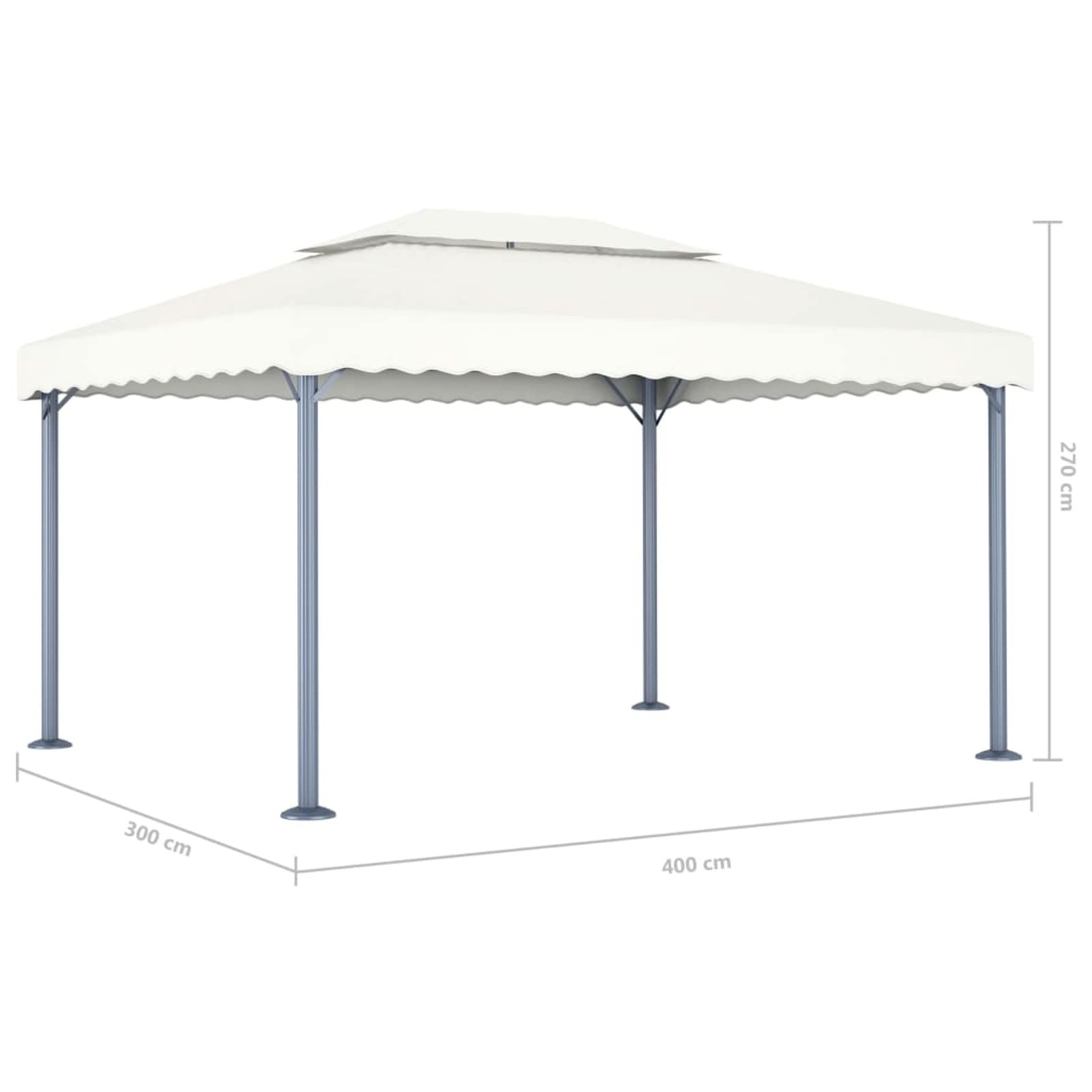 Homgoday Altana zewnętrzna, altana 400 x 300 cm kremowa aluminiowa, altana zewnętrzna do ogrodu balkonowego tarasu, składana altana ogrodowa,