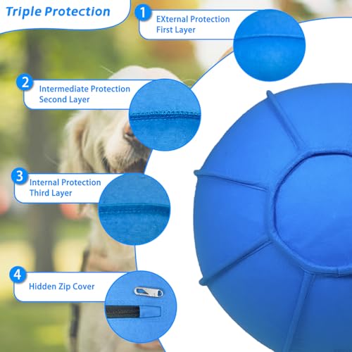 herding ball for dogs 18 inch dual layered herding dog ball set for australian shepherd cattle collie for dog agility equipment- free training book