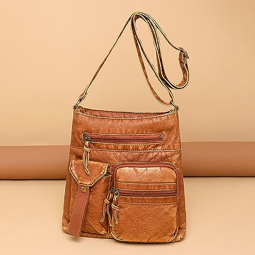 Punk Women's Leather Bucket Shoulder Bag Purse, Adjustable Strap Crossbody Bag3