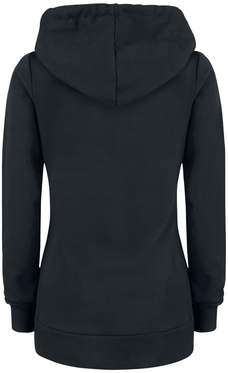 Black Premium by EMP Damen schwarzer Basic Kapuzenzipper - Klassischer Hoodie mit Reißverschluss und Taschen
