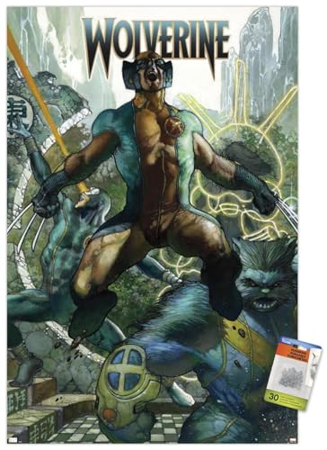 Póster Premium de Wolverine Astonishing X-Men de gran formato y chinches Trends International