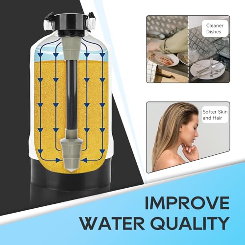 RVGUARD 16,000 Grains Portable Water Softener for RV, Reduces Hardness & Minerals & Improve Water Quality, Protects Water Systems from Hard Water Damage