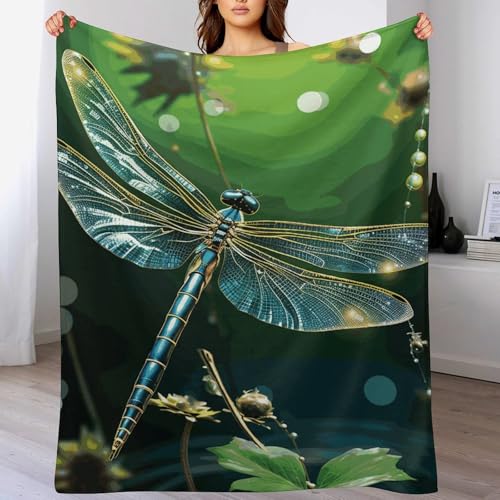 Couverture flanelle libellule verte un cocon de douceur pour votre lit