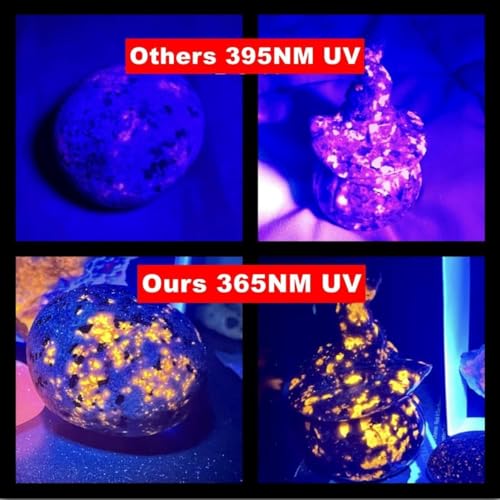 【Upgrade】30W 365nm UV Taschenlampe USB Aufladbar Schwarzlicht Taschenlampe UV Lampe Haustier Urin Detektor für Harzhärtung, Bernstein, Geocaching, Unechte Banknoten, A/C Leck, Heimtierurindetektoren